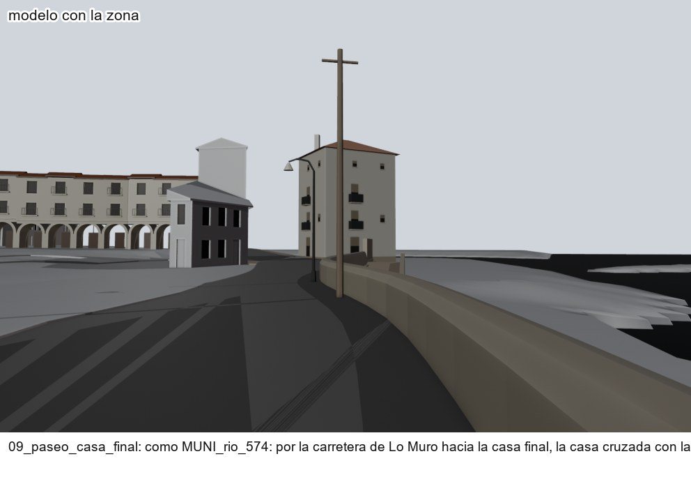 Arran de la carretera al model, en grisos: Lo Muro cap a la casa final, alta i girada, amb un pal de l'estesa elèctrica i un fanal