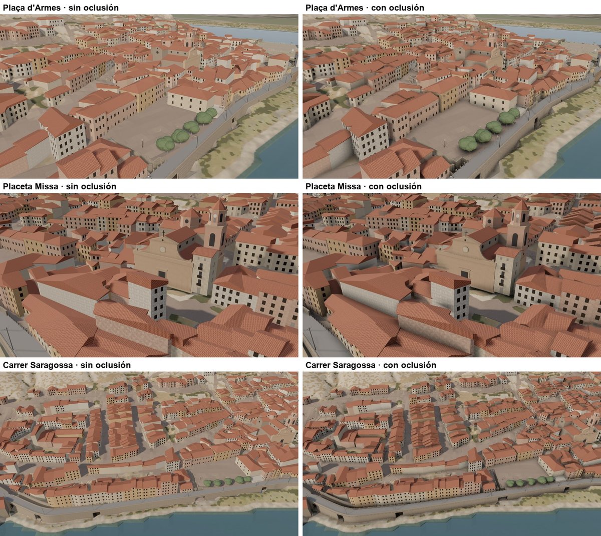 Más volumen en el 3D: luz del cielo y sombra en los rincones